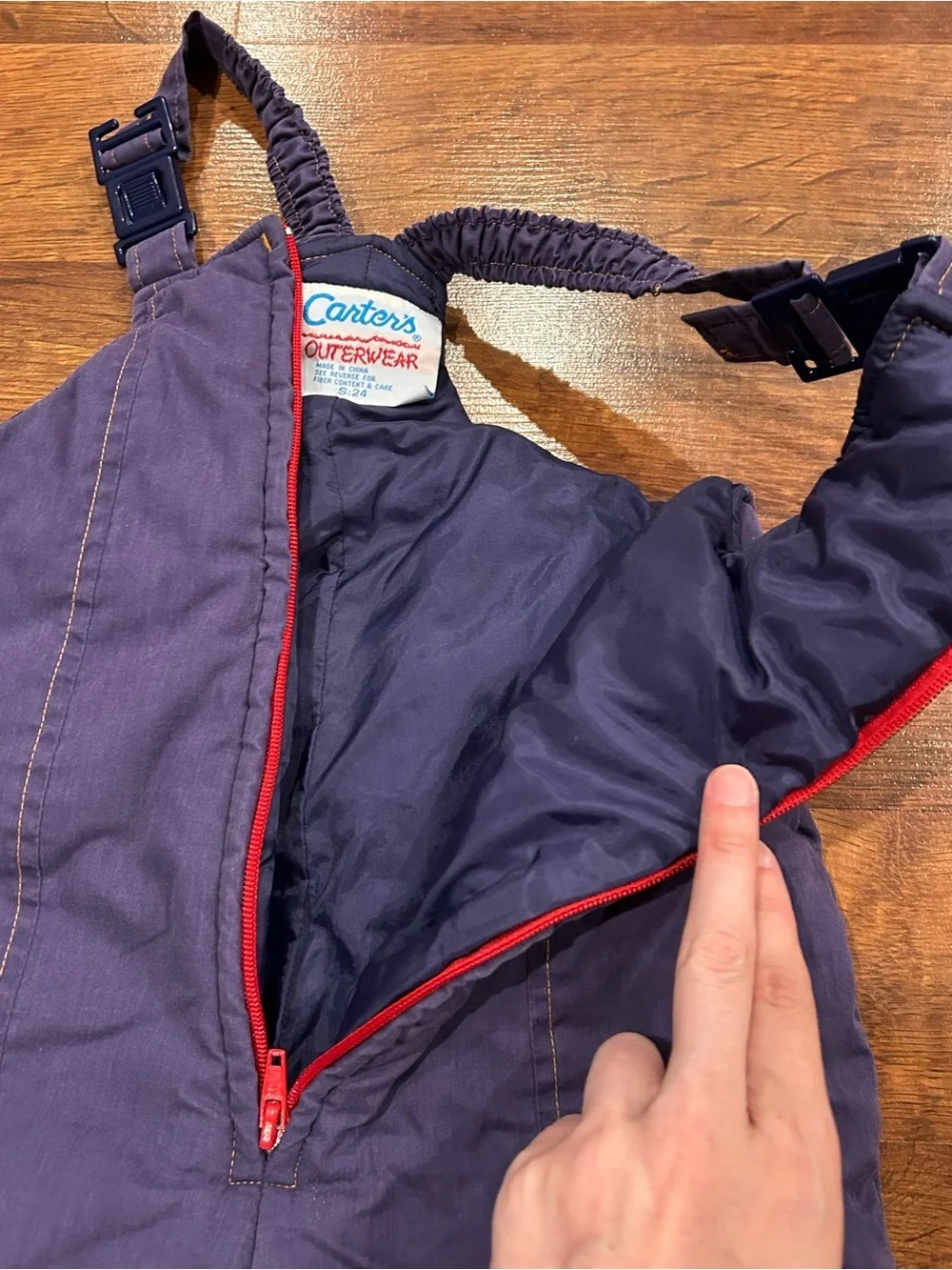 Vintage 90’s Carter's Blue Red Bib Ski Snow Pants Size 24M Winter Outerwear